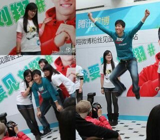 長發女孩與劉翔頻頻合影 被稱最上鏡翔粉(圖)