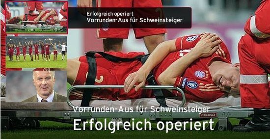 拜仁官方宣布隊副手術成功 小豬提前告別2011