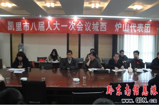 凱里市八屆人大一次會議第二次會議城西、爐山代表團討論